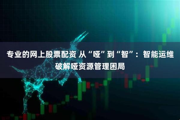 专业的网上股票配资 从“哑”到“智”：智能运维破解哑资源管理困局