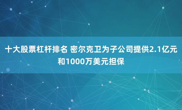 十大股票杠杆排名 密尔克卫为子公司提供2.1亿元和1000万美元担保