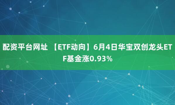 配资平台网址 【ETF动向】6月4日华宝双创龙头ETF基金涨0.93%